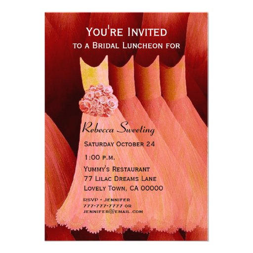 Bridesmaid Luncheon or Brunch Peach Dresses V04 Announcement
