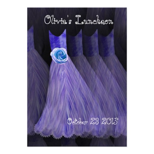 Bridesmaid Luncheon or Brunch Purple Dresses V01 Personalized Announcement