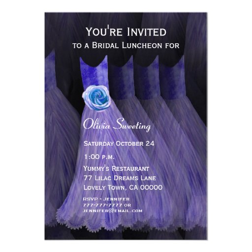 Bridesmaid Luncheon or Brunch Purple Dresses V01 Personalized Announcement