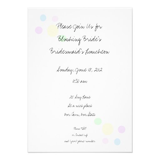 Bridesmaid Luncheon - Serving Set Custom Announcement