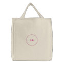 Bridesmaid monogram pink star embroidered tote bag embroideredbag