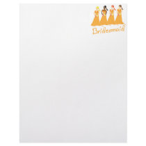 Bridesmaid Peach Dresses Letterhead Template