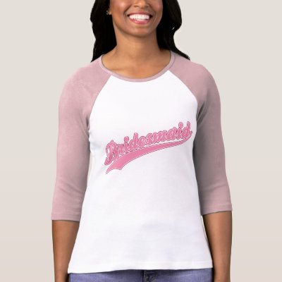 Bridesmaid Pink Baseball Tee T Shirts by twilight_cat