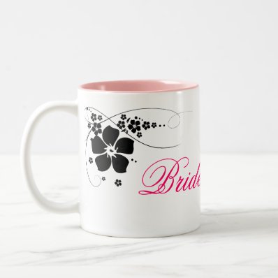 Bridesmaid pink black coffee mug