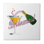 Bridesmaid Pink Champagne Toast Ceramic Tiles