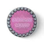 bridesmaid pink diamonds button