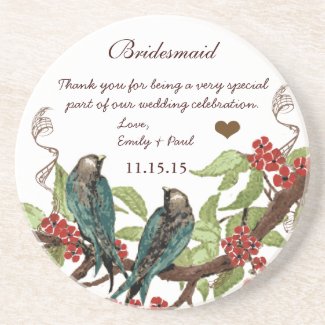 Bridesmaid Reception Vintage Bird Coasters coaster