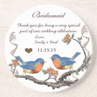 Bridesmaid Reception Vintage Bird Coasters coaster