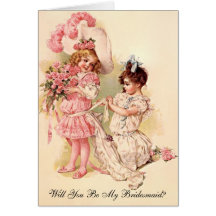 Bridesmaid Request Card Vintage Style Invitation