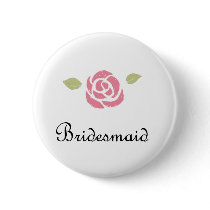 Bridesmaid Rose Pinback Button