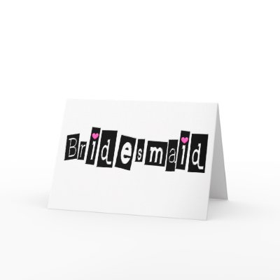 Bridesmaid (Sq Blk) Greeting Card