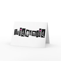 Bridesmaid (Sq Blk) cards by BacheloretteGirl Bridesmaid (Sq Blk) cards