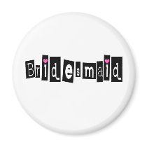 Bridesmaid (Sq Blk) magnets