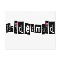 Bridesmaid (Sq Blk) postcards by BacheloretteGirl Bridesmaid (Sq Blk) postcards