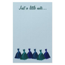 Bridesmaid Stationery - Teal Green Blue Gowns by JaclinArt Bridesmaid Stationery - Teal Green Blue Gowns