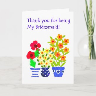 Bridesmaid Thank You Card - Flower Power