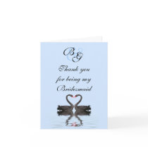 Bridesmaid Thank You Card Romancing Swans