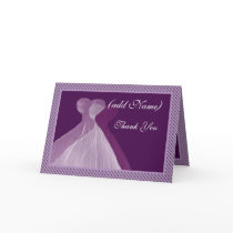 Bridesmaid Thank You - Double PURPLE Gowns cards