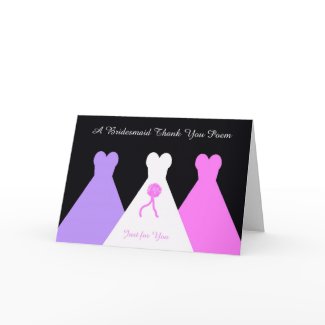 Bridesmaid Thank You Poem card