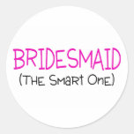 Bridesmaid The Smart One Round Stickers