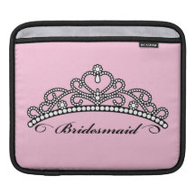 Bridesmaid Tiara iPad Sleeve (pink background)