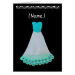 Bridesmaid TURQUOISE & WHITE Gown & Flowered Trim cards