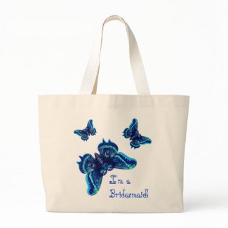 Bridesmaid Wedding Favor Bag - Blue Butterflies bag