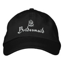 Bridesmaid Wedding I Black embroidered hats