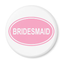Bridesmaid Wedding Oval Pink Refrigerator Magnet