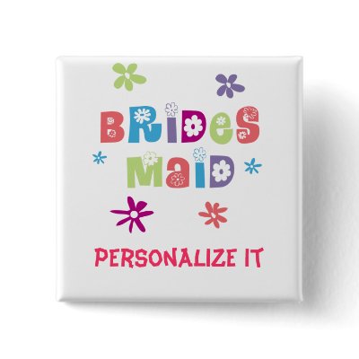 Bridesmaid Wedding Party Pinback Button