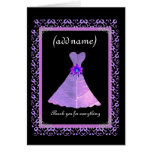 BRIDESMAID Wedding Thank You - PURPLE Gown cards