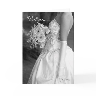 Bridesmaid, will you be my bridesmaid black and wh greeting card
