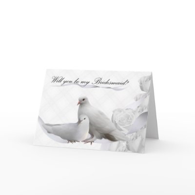 Bridesmaid, will you be my bridesmaid dove greeting card by moonlake
