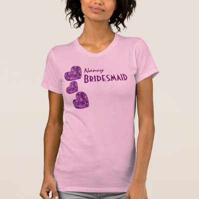 BRIDESMAID with CAMO Hearts Custom Name V11B T-shirt