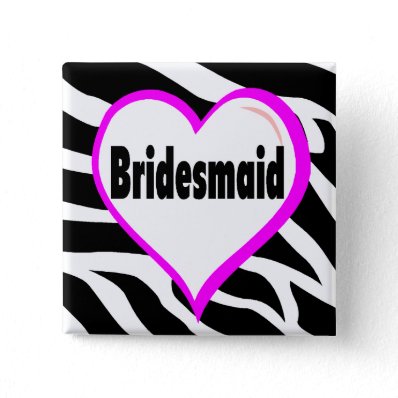 Bridesmaid Zebra Stripes Pins