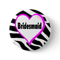 Bridesmaid (Zebra Stripes) Pin