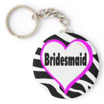 Bridesmaid Zebra Stripes Key Chain
