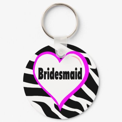 Bridesmaid (Zebra Stripes) Key Chain
