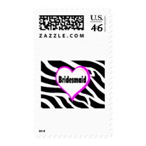 Bridesmaid (Zebra Stripes) Postage Stamps