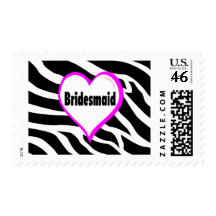 Bridesmaid (Zebra Stripes) Postage Stamp