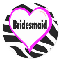Bridesmaid (Zebra Stripes) Stickers