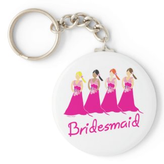 Bridesmaids Favors Pink Themed keychain