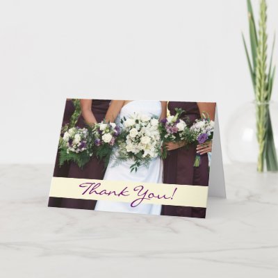 Bridesmaids Flowers on Bridesmaids   Flowers Purple Thank You Card By Theedgeweddings