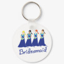 Bridesmaids in Blue Wedding Attendant keychain