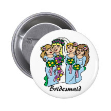 "Bridesmaids in Blue" Wedding ID Button