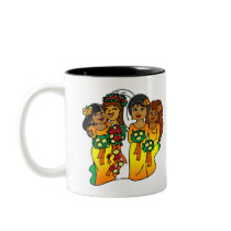 Bridesmaids in Colors of the Sun mugs