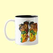 Bridesmaids in Colors of the Sun mugs