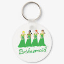 Bridesmaids in Green Wedding Attendant keychain
