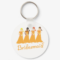 Bridesmaids in Peach Wedding Attendant Favors keychains