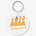 Bridesmaids in Peach Wedding Attendant keychain